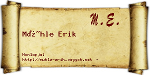 Mühle Erik névjegykártya